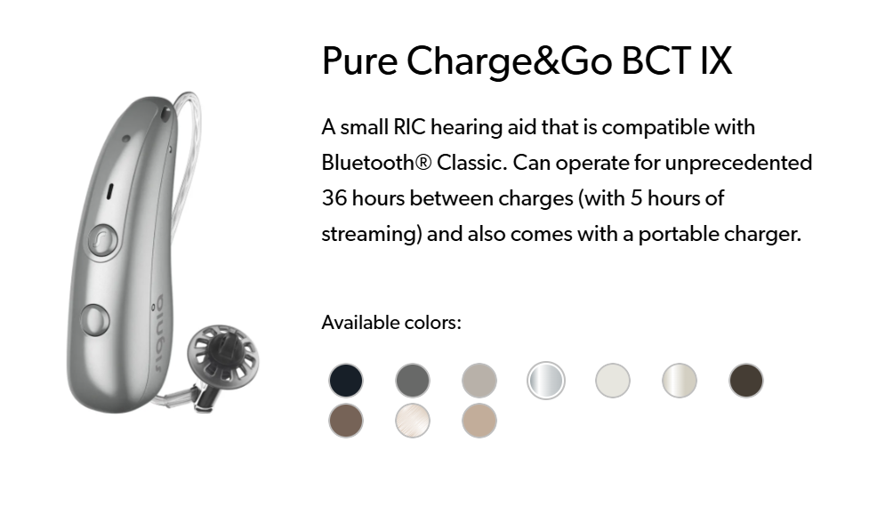 Signia Pure BCT IX Pair - Left+Right Complete Set